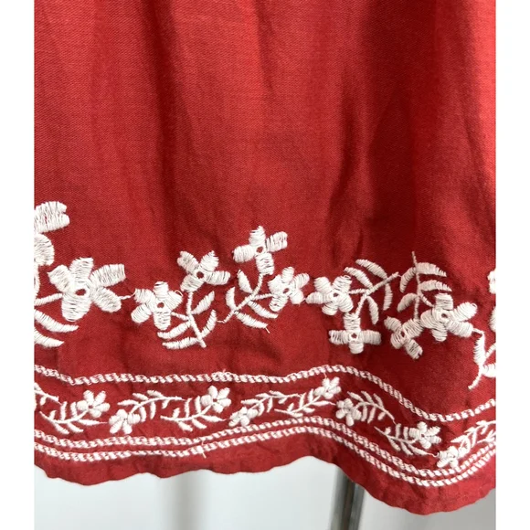 Old Navy‎ Shirt Womens XL Embroidered Floral Peasant Boho Top Short Sleeve - Picture 11 of 15